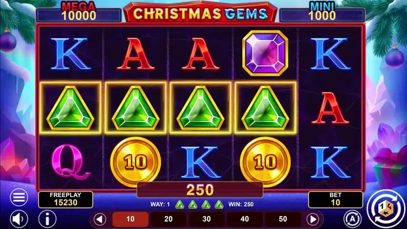 Christmas Gems Hold And Win slot screenshot 3