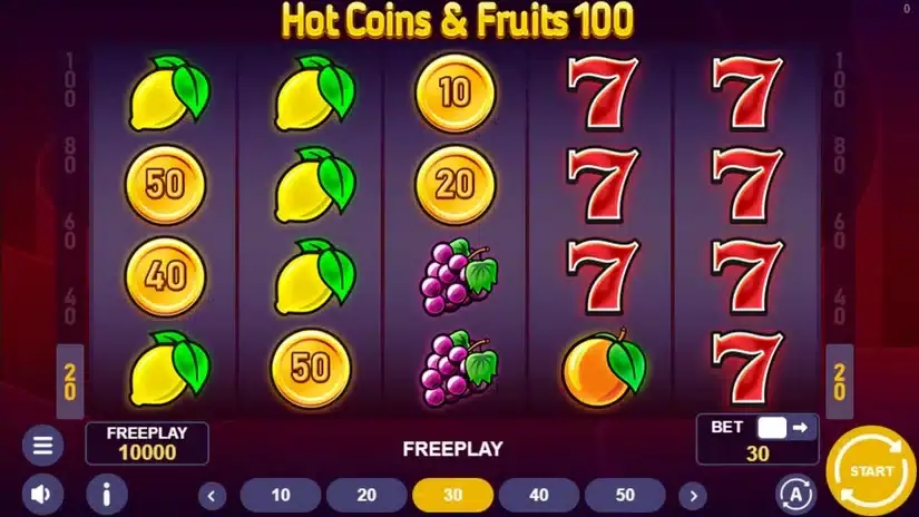 Hot Coins & Fruits 100 slot screenshot 1