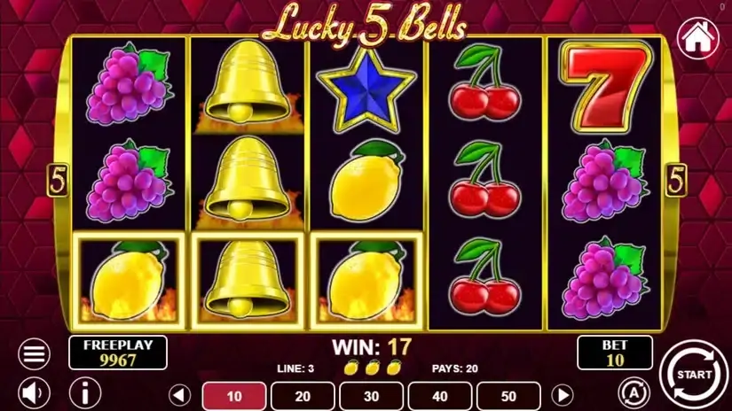 Lucky 5 Bells slot screenshot 3