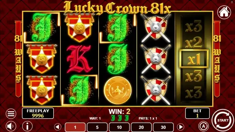 Lucky Crown 81x slot screenshot 2