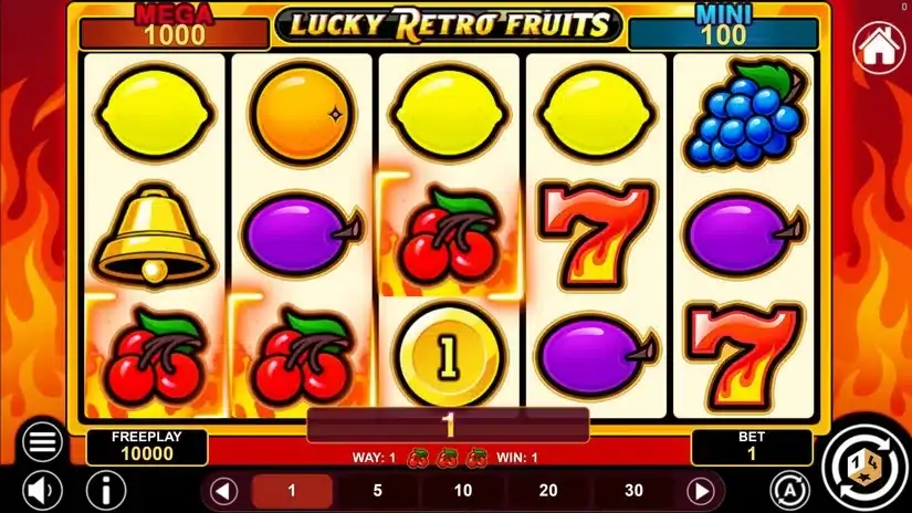 Lucky Retro Fruits Hold And Win slot screenshot 2