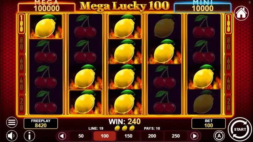 Mega Lucky 100 slot screenshot 3