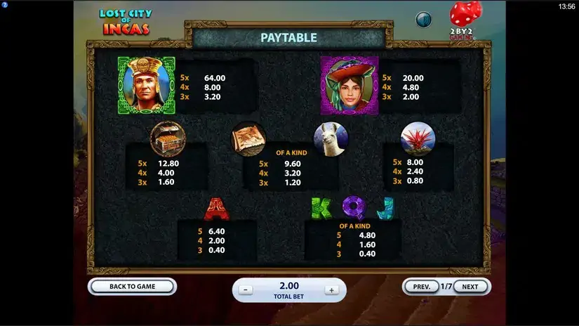 Lost City of Incas slot screenshot 4
