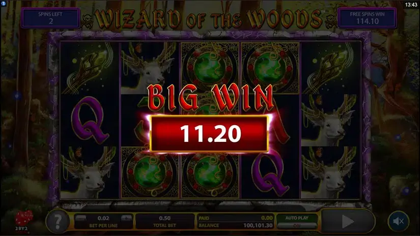 Wizard of the Woods slot screenshot 4
