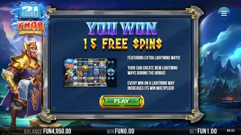 21 Thor Lightning Ways slot screenshot 3