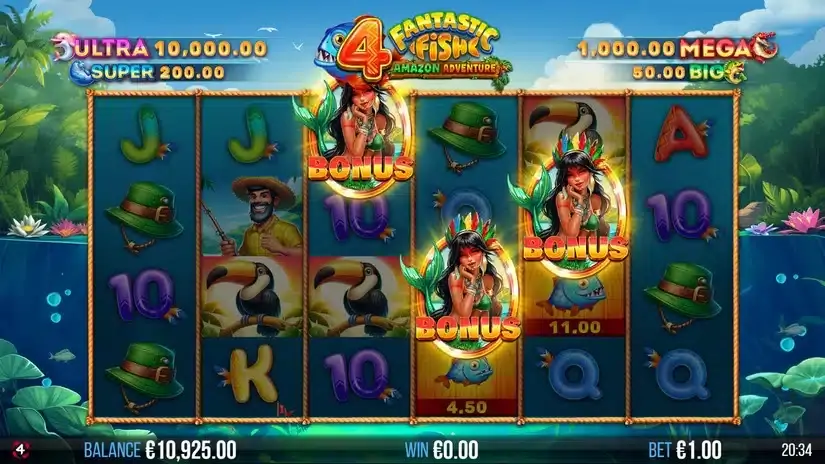 4 Fantastic Fish Amazon Adventure slot screenshot 2