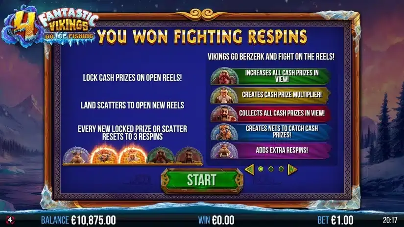 4 Fantastic Vikings Go Ice Fishing slot screenshot 2