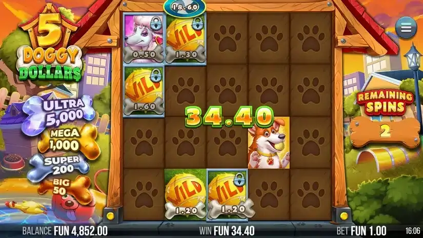 5 Doggy Dollars slot screenshot 