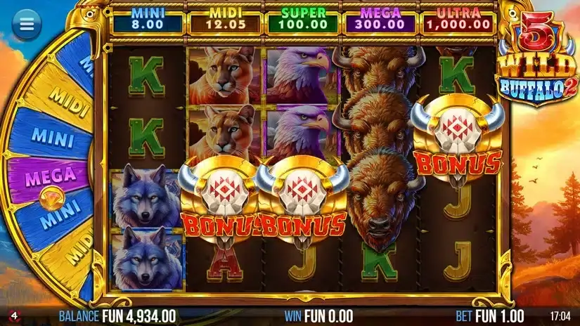 5 Wild Buffalo 2 slot screenshot 3