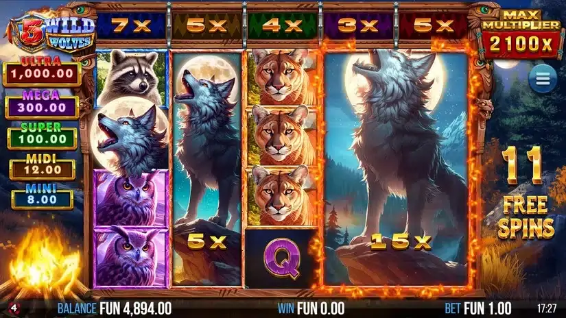 5 Wild Wolves slot screenshot 5