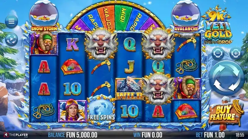9K Yeti Gold Dream Drop slot screenshot 1