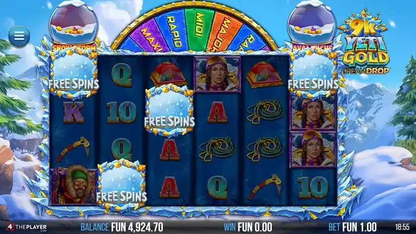 9K Yeti Gold Dream Drop slot screenshot 2
