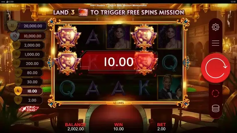 Agent Blitz Mission Moneymaker slot screenshot 2