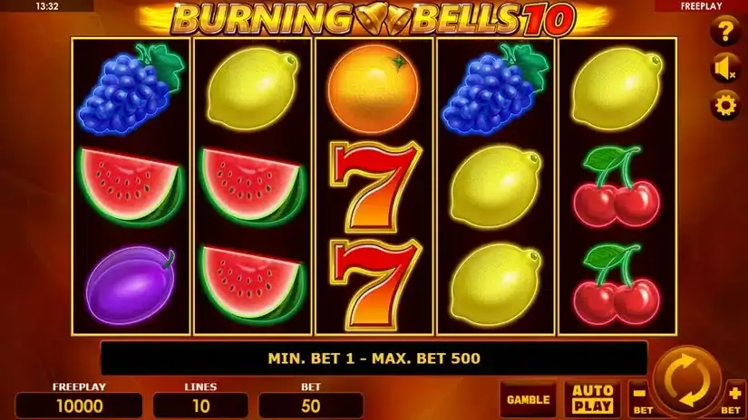 Burning Bells 10 slot screenshot 