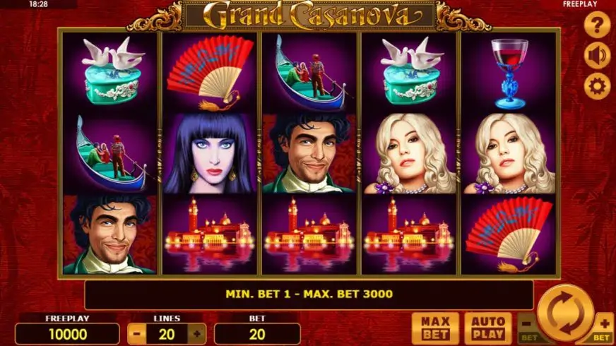 Grand Casanova slot screenshot 