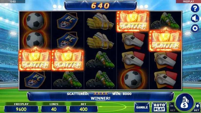 Hot Soccer slot screenshot 2