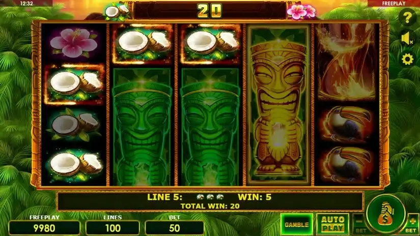 Tiki Madness 100 slot screenshot 2