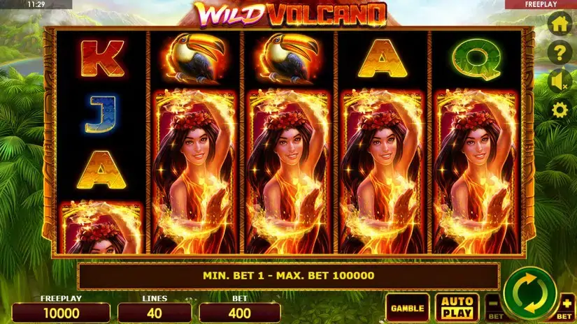 Wild Volcano slot screenshot 1