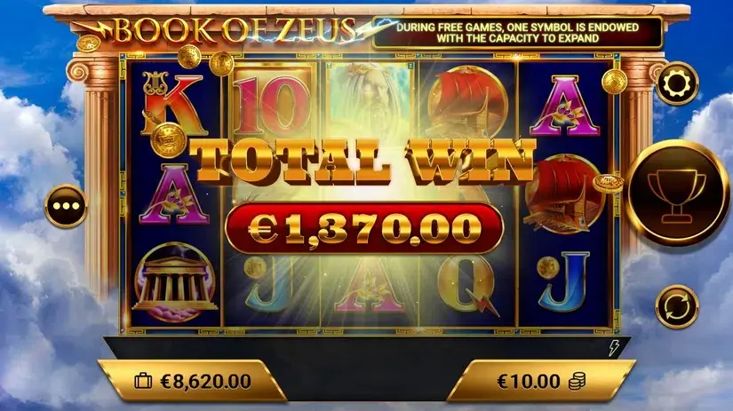 Book of Zeus slot screenshot 