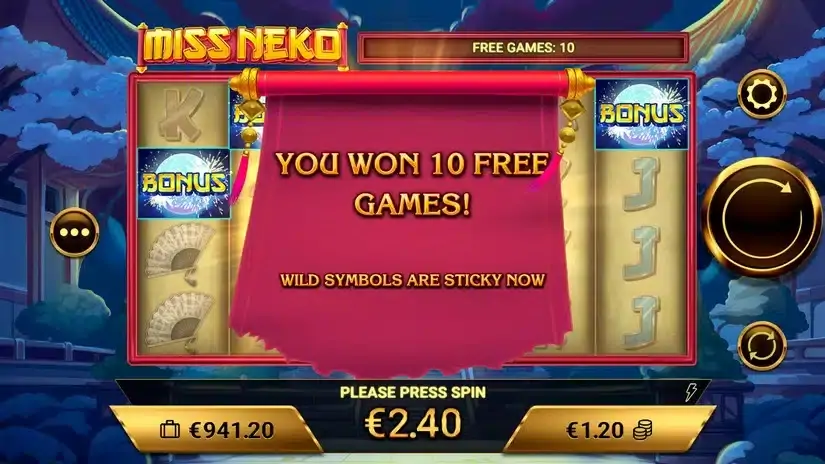 Miss Neko slot screenshot 3