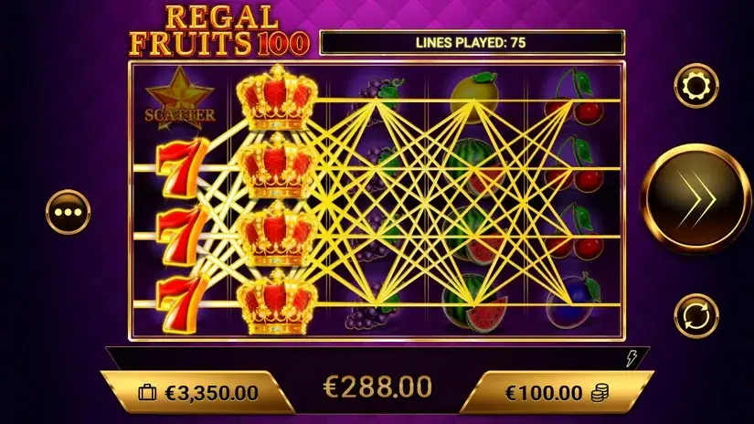 Regal Fruits 100 slot screenshot 