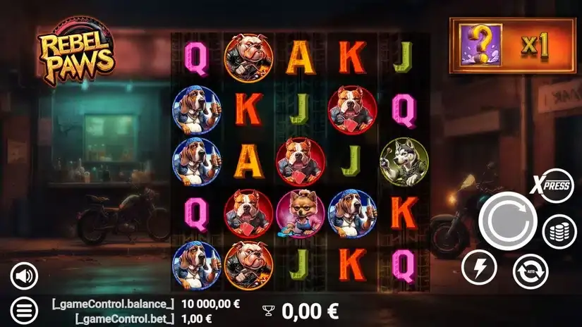 Rebel Paws slot screenshot 