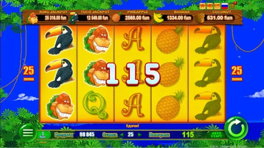 Monkey Jackpot slot screenshot 2