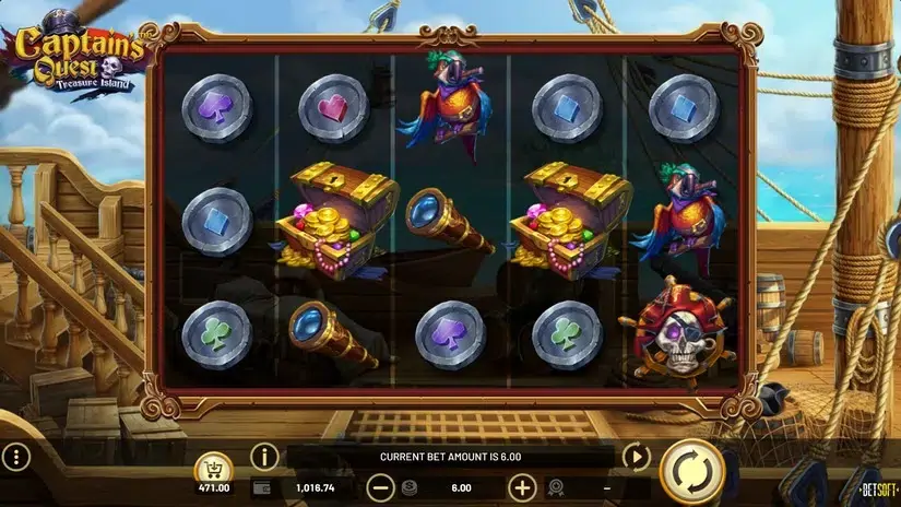 Captain’s Quest Treasure Island slot screenshot 1