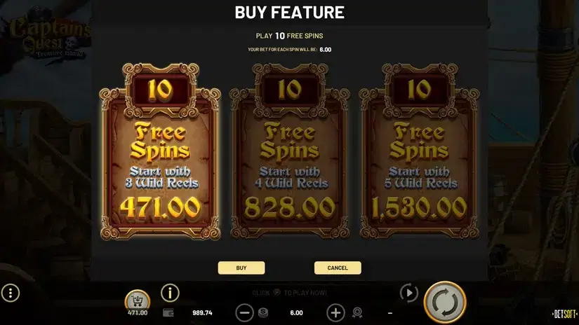 Captain’s Quest Treasure Island slot screenshot 3