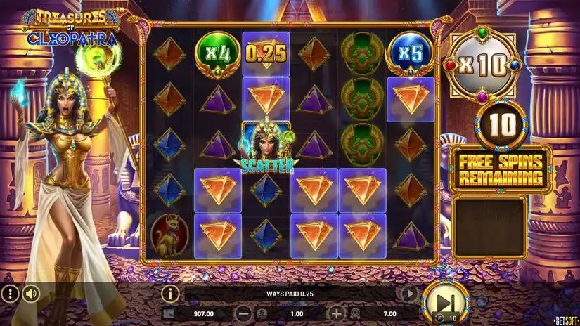 Treasures of Cleopatra slot screenshot 3