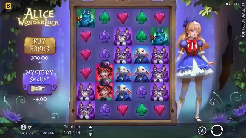 Alice WonderLuck slot screenshot 