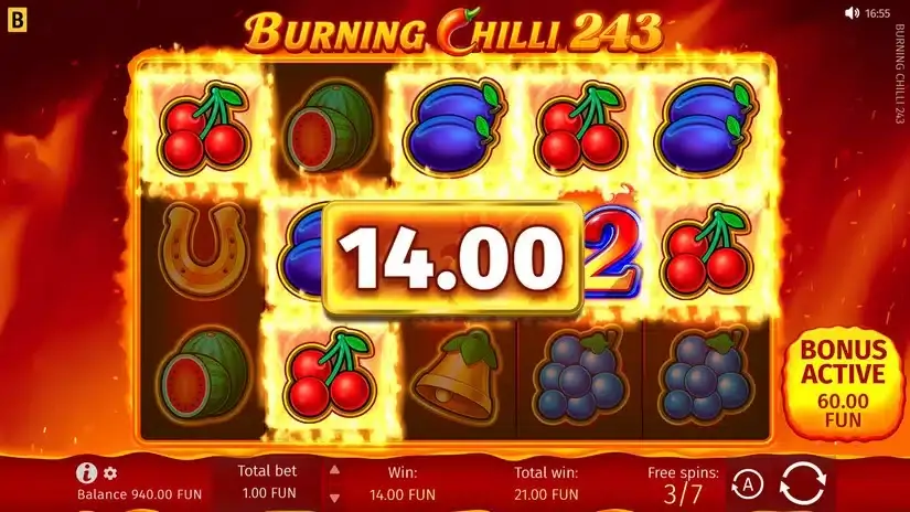 Burning Chilli 243 slot screenshot 
