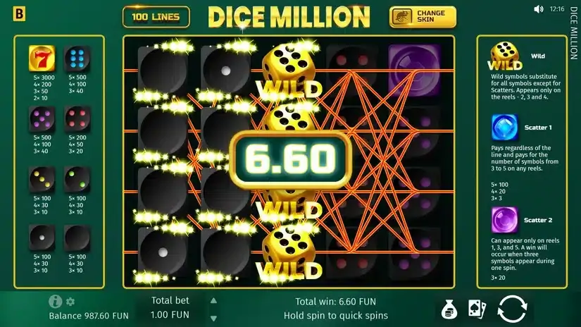 Dice Million slot screenshot 3