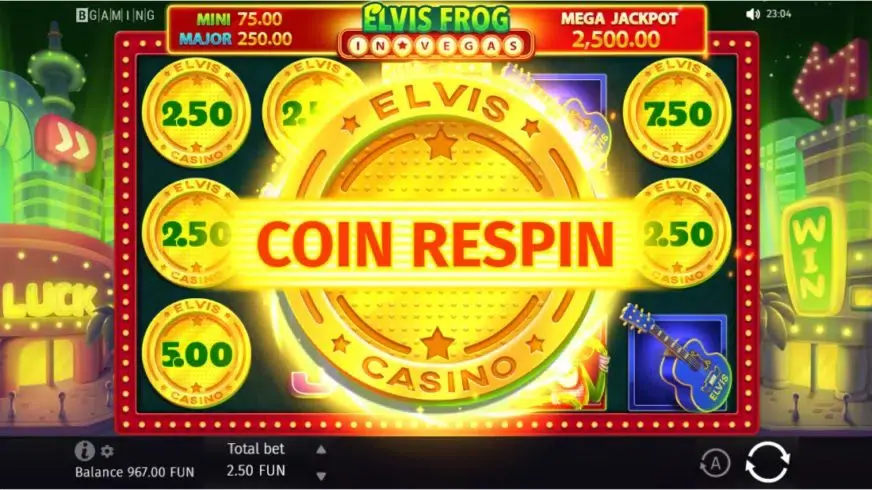 Elvis Frog in Vegas slot screenshot 3