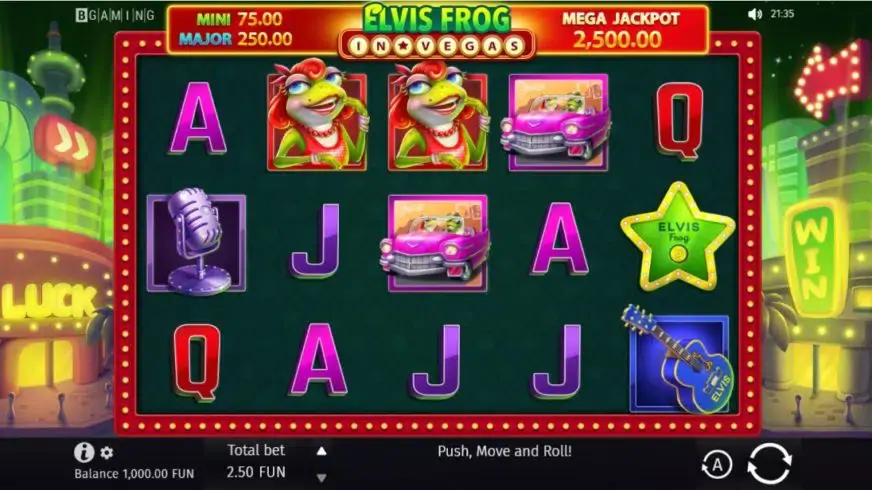 Elvis Frog in Vegas slot screenshot 