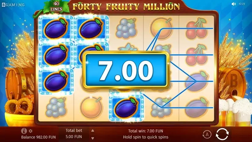 Forty Fruity Million slot screenshot 2