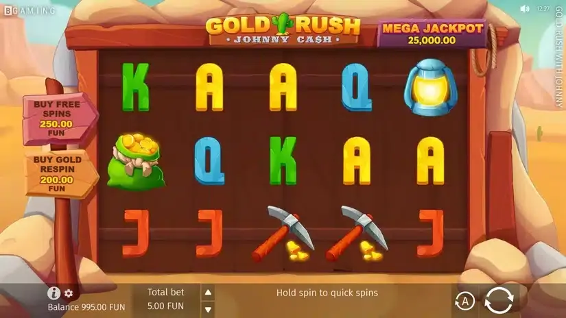 Gold Rush With Johnny Cash slot screenshot 