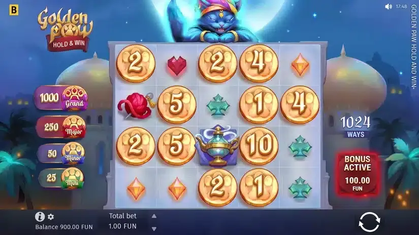 Golden Paw Hold & Win slot screenshot 