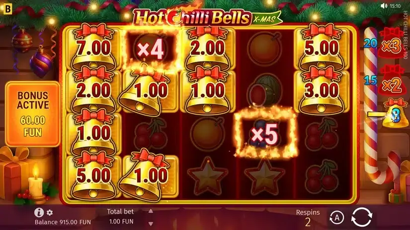 Hot Chilli Bells 100 slot screenshot 5