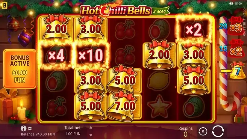 Hot Chilli Bells 100 slot screenshot 4