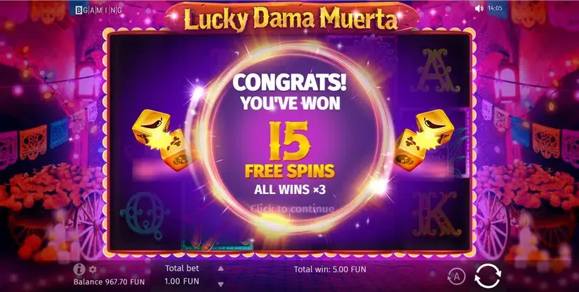 Lucky Dama Muerta slot screenshot 5