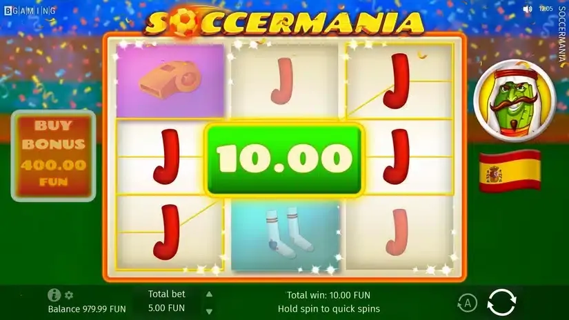Soccermania slot screenshot 3