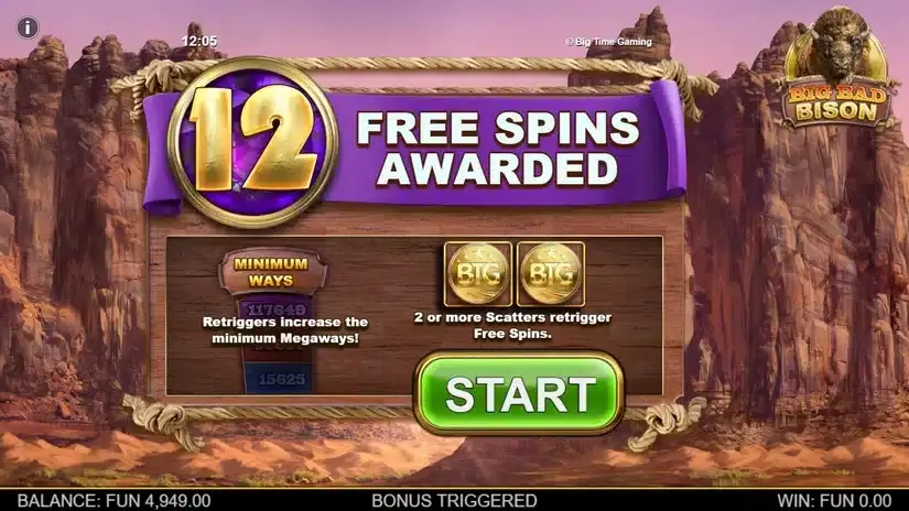 Big Bad Bison Megaways slot screenshot 2