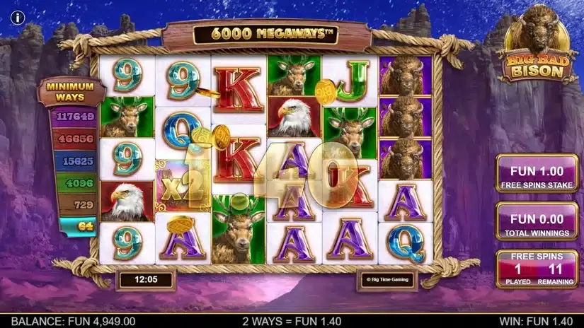 Big Bad Bison Megaways slot screenshot 3