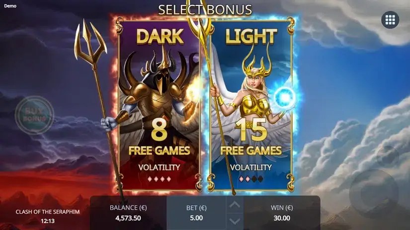 Clash of the Seraphim slot screenshot 3