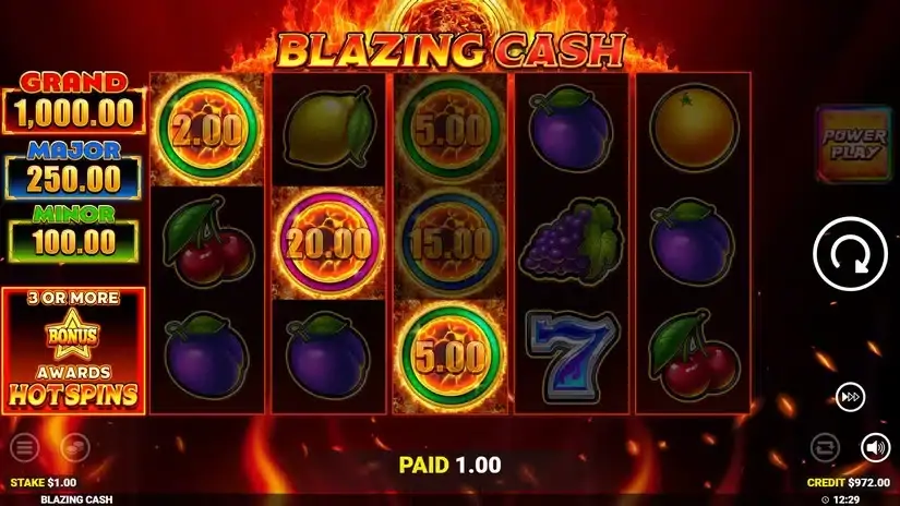 Blazing Cash slot screenshot 2