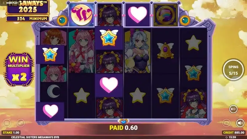 Celestial Sisters Megaways slot screenshot 3