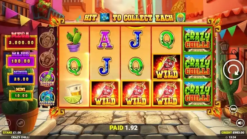 Crazy Chilli slot screenshot 