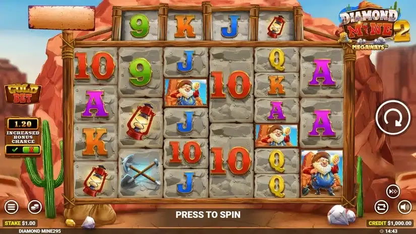 Diamond Mine 2 Megaways slot screenshot 