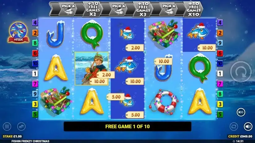 Fishin’ Frenzy Christmas slot screenshot